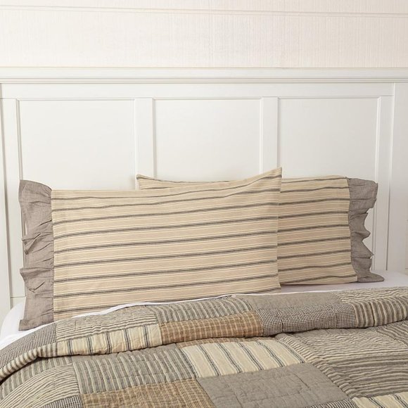 New VHC Brands Set of 2 Sawyer Mill Pillow Cases Standard  Farmhouse Prairie - Picture 1 of 3
